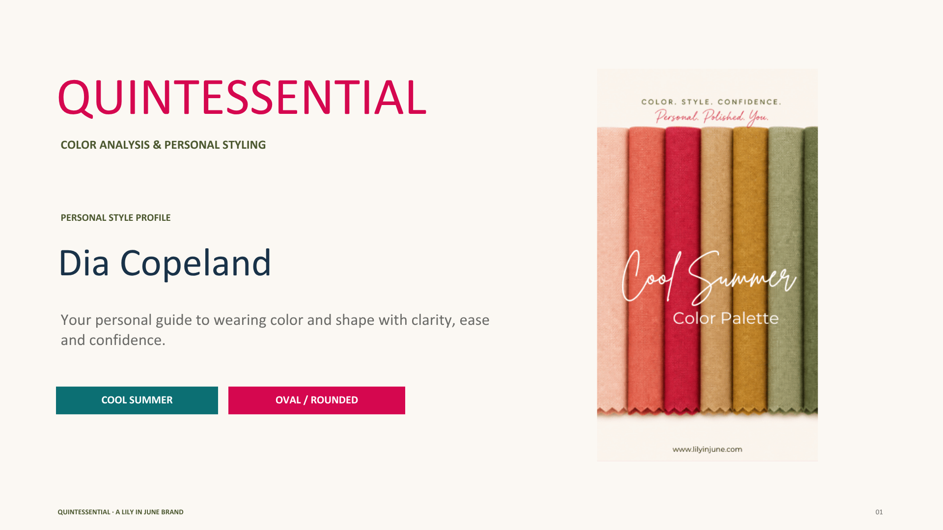 Dia Copeland Personal Style Profile, page 1